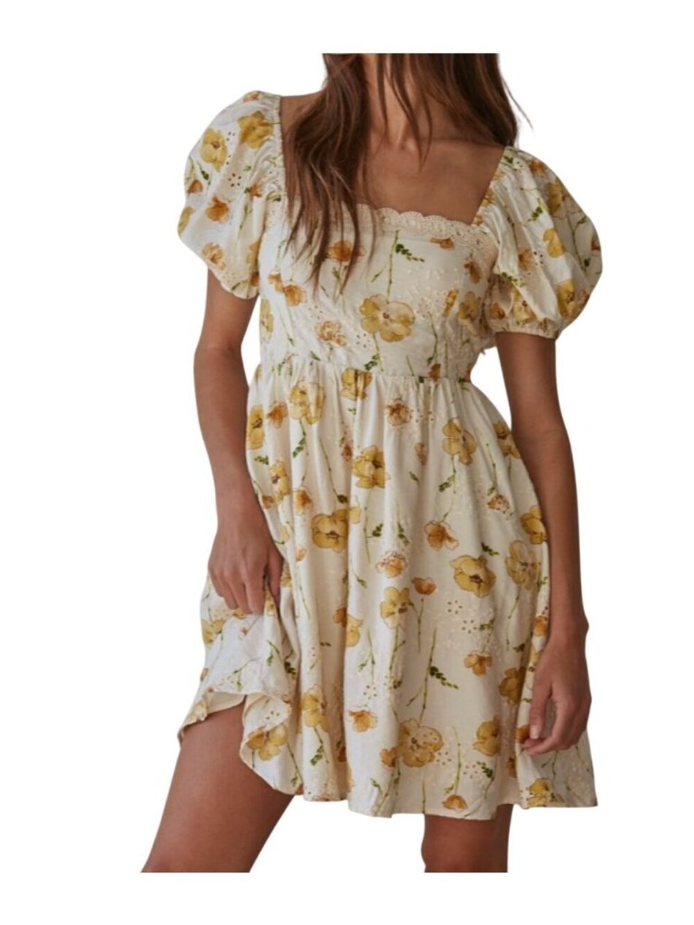 NWT By Together Lush Garden Floral Eyelet Mini Dress Large MSRP $100